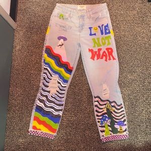Custom Painted Jeans I made for me, though now I am painting customs per request
